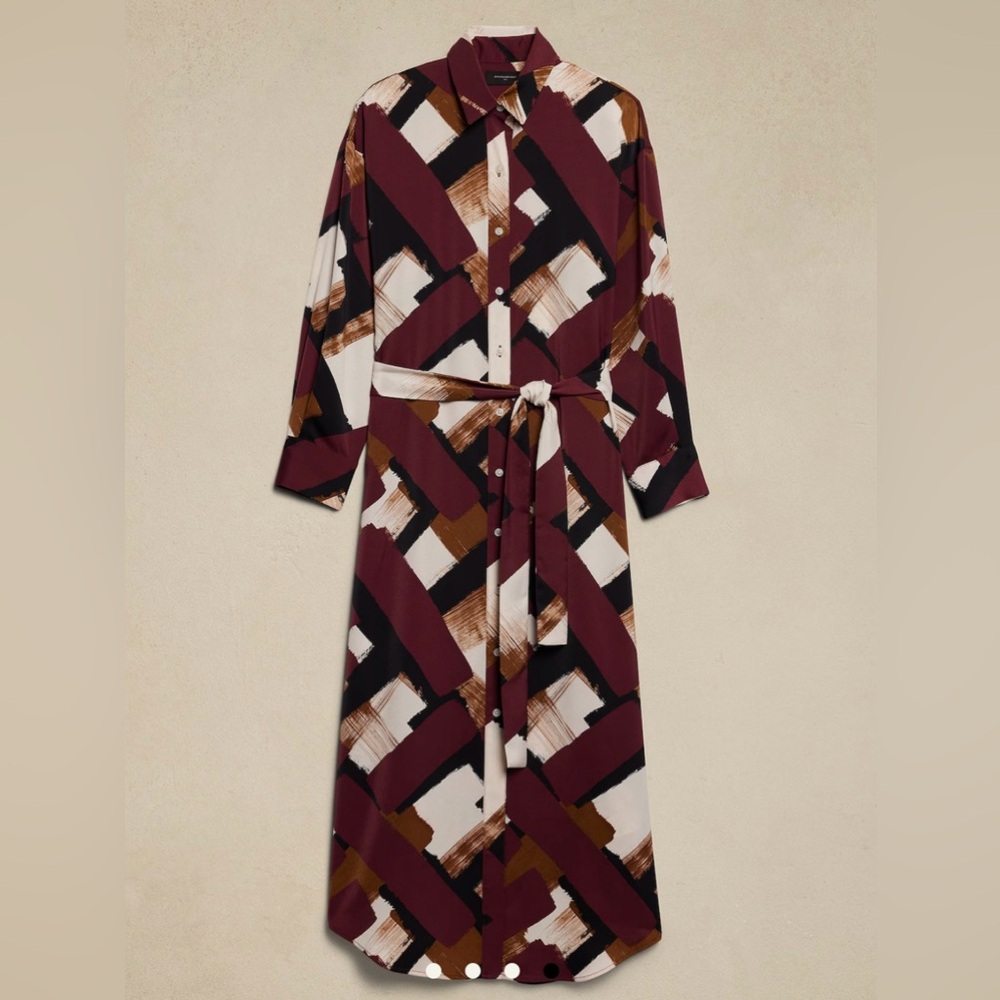EUC Tie Waist Maxi Shirtdress by Banana Republic Factory size XS - Picture 4 of 4